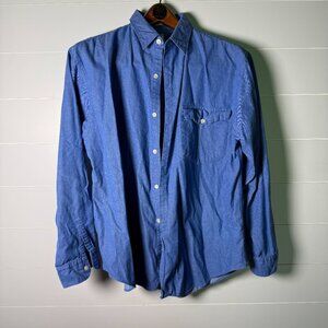 YSL Yves Saint Laurent Menswear Vintage Size L Blue Dress Shirt